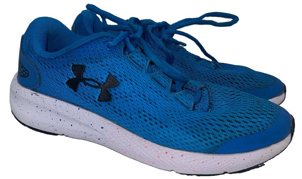 Under Armour GS Charged Pursuit 2 Blue Running Shoes Size 4Y 3022860-405